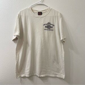 Harley Davidson embroidered Juneau Alaska t shirt cream white large